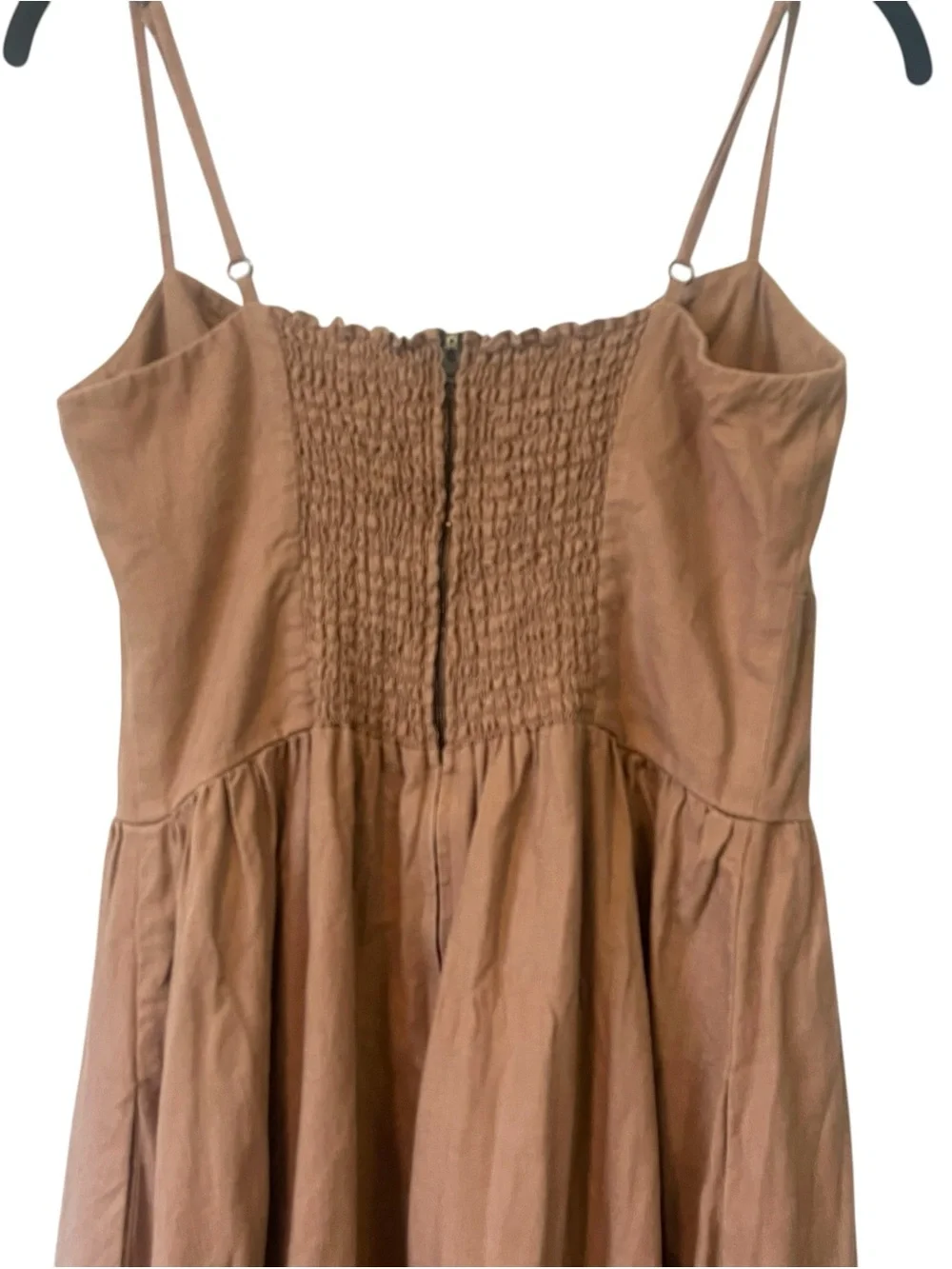Reformation Cale Linen Midi Dress 10 Peaches Clay Cottagecore Sundress - Picture 9 of 12